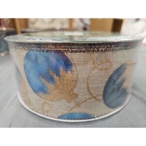 Members Mark Wired Ribbon Christmas Burlap Balls 2.5 in X 50 yards Crafts